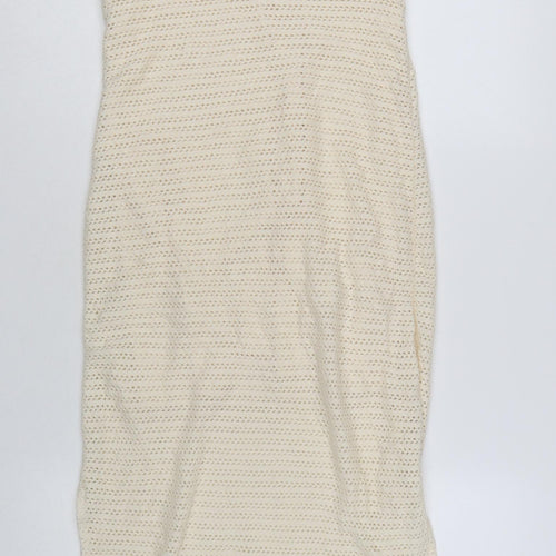 Reserved Womens Ivory Crochet Halter Midi Slip Dress Size S