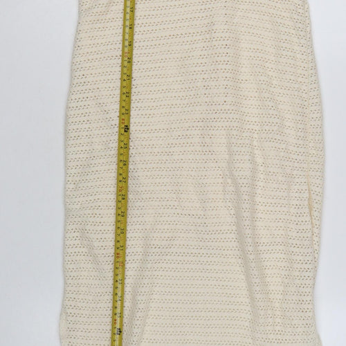 Reserved Womens Ivory Crochet Halter Midi Slip Dress Size S