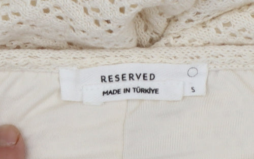Reserved Womens Ivory Crochet Halter Midi Slip Dress Size S