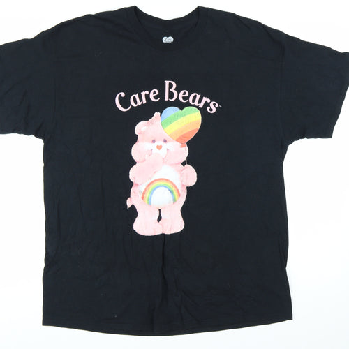 Care Bears Women Black Medium T-Shirt Retro Cartoon 100% Cotton