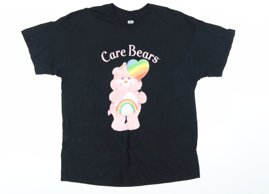 Care Bears Women Black Medium T-Shirt Retro Cartoon 100% Cotton