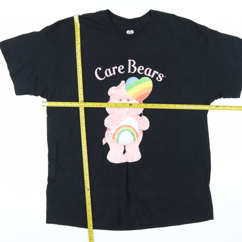 Care Bears Women Black Medium T-Shirt Retro Cartoon 100% Cotton