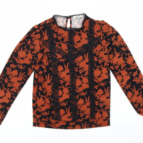 Oasis Women's Multicoloured Floral Lace Long Sleeve Tunic Blouse XS