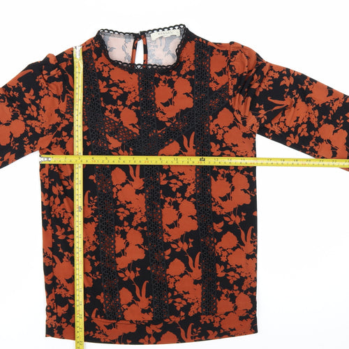 Oasis Women's Multicoloured Floral Lace Long Sleeve Tunic Blouse XS