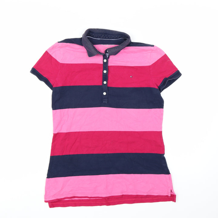 Tommy Hilfiger Women's Multicoloured Striped Polo Shirt Size M Classic Fit