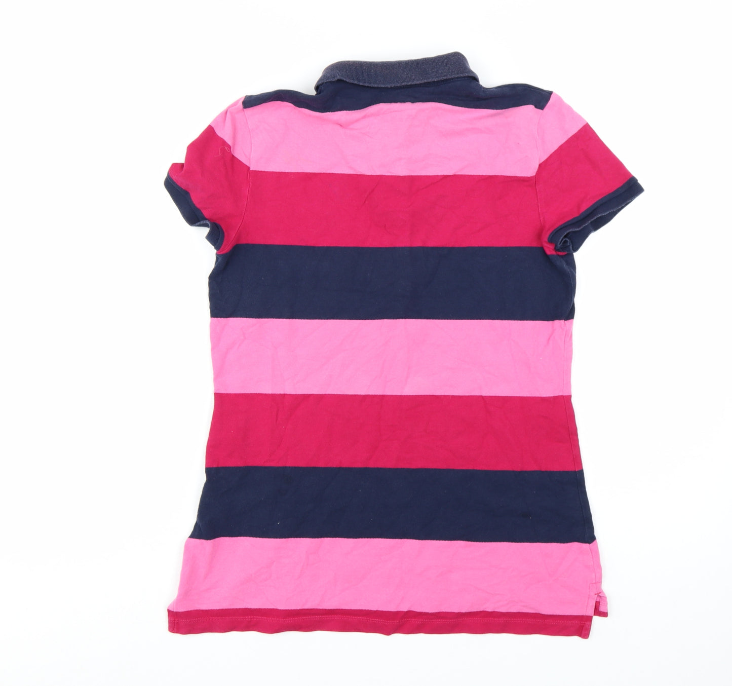 Tommy Hilfiger Women's Multicoloured Striped Polo Shirt Size M Classic Fit