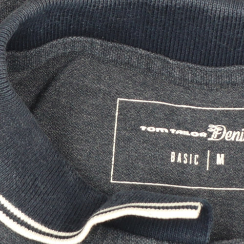 Tom Tailor Denim Men's Blue Regular Fit Polo Shirt Size M