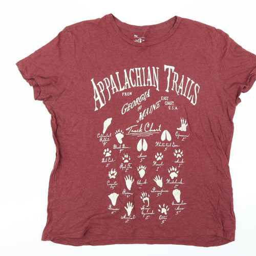 Gap Men's Red Appalachian Trails Graphic T-Shirt XL Cotton
