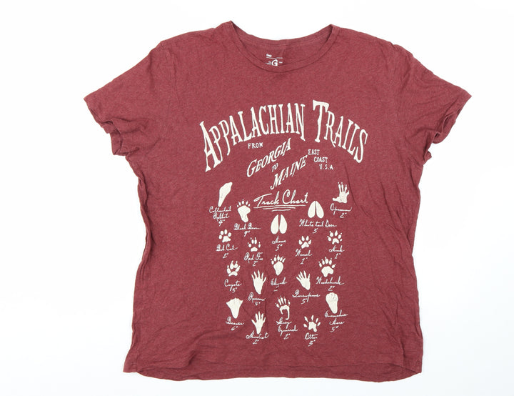 Gap Men's Red Appalachian Trails Graphic T-Shirt XL Cotton