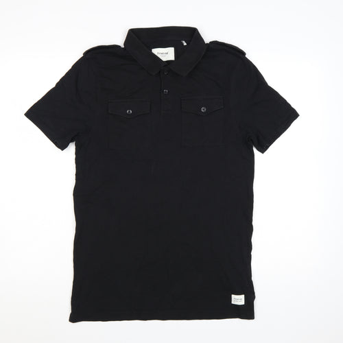 Firetrap Mens Black Cotton Short Sleeve Polo Shirt M