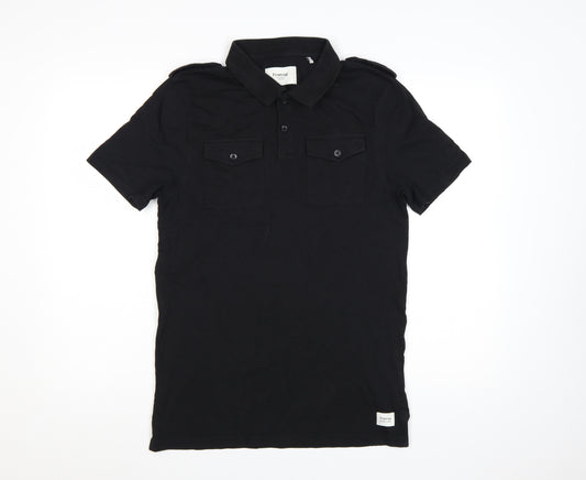 Firetrap Mens Black Cotton Short Sleeve Polo Shirt M