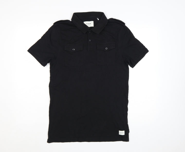 Firetrap Mens Black Cotton Short Sleeve Polo Shirt M