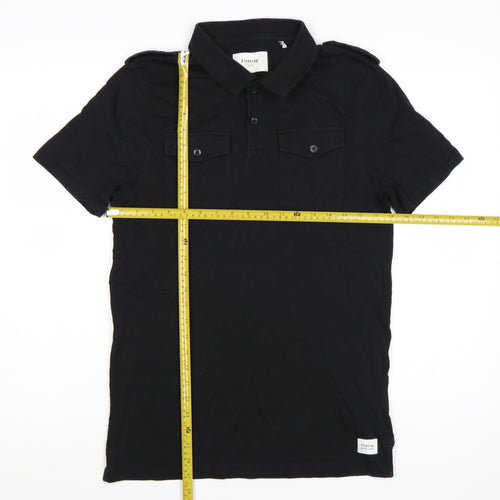 Firetrap Mens Black Cotton Short Sleeve Polo Shirt M