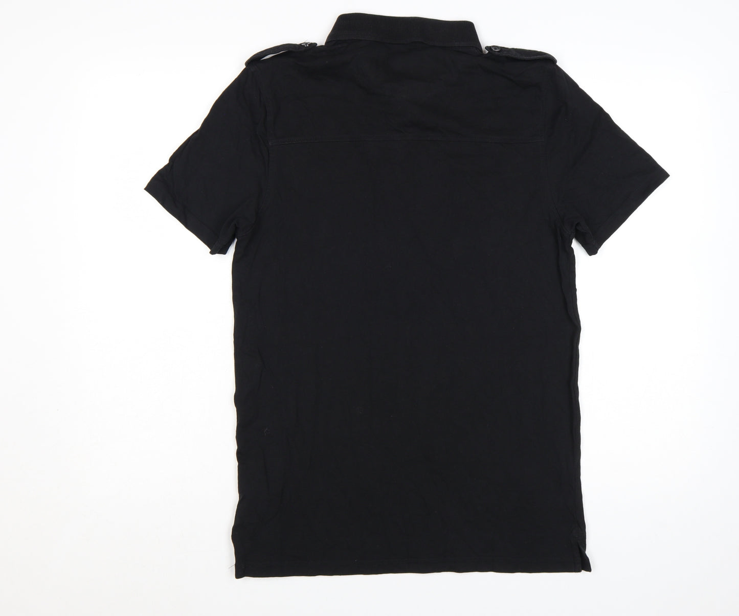 Firetrap Mens Black Cotton Short Sleeve Polo Shirt M
