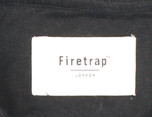 Firetrap Mens Black Cotton Short Sleeve Polo Shirt M