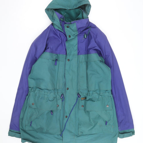 Regatta Men's Green & Purple Waterproof Hooded Parka Jacket L
