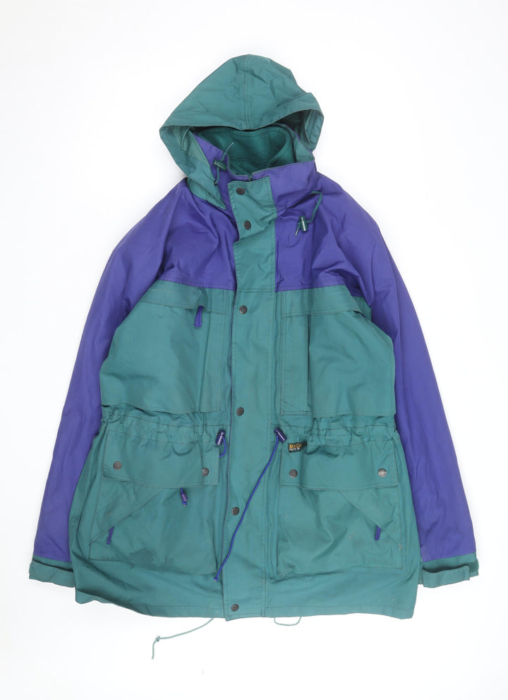 Regatta Men's Green & Purple Waterproof Hooded Parka Jacket L