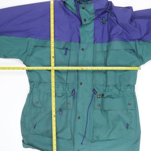 Regatta Men's Green & Purple Waterproof Hooded Parka Jacket L