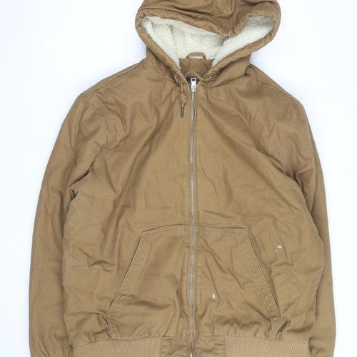 Primark Men's Brown Hooded Lined Cotton Jacket XL