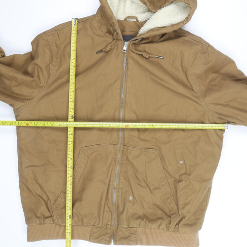 Primark Men's Brown Hooded Lined Cotton Jacket XL