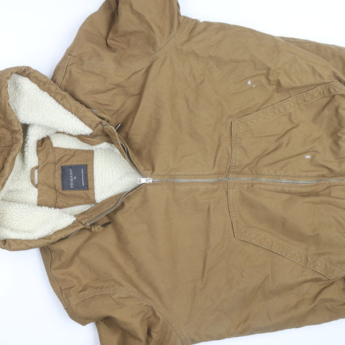 Primark Men's Brown Hooded Lined Cotton Jacket XL