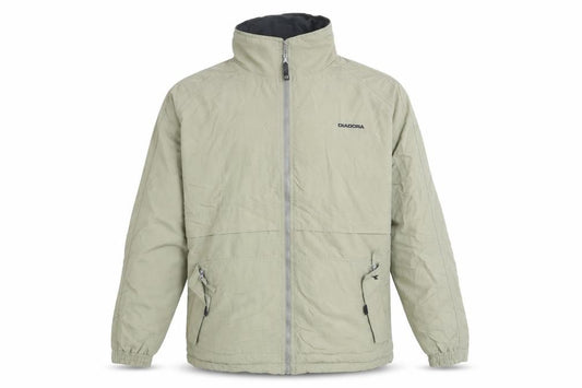 Front view of Diadora Men's Beige XL Windbreaker Jacket Full Zip Casual Outdoor