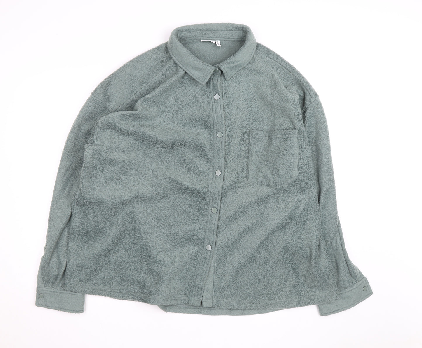 ASOS DESIGN Men's Green Fleece Button Jacket Size L Casual