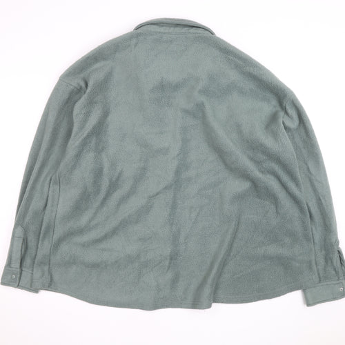 ASOS DESIGN Men's Green Fleece Button Jacket Size L Casual