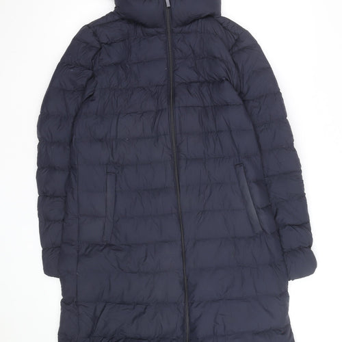 Uniqlo Men’s Blue Long Puffer Coat Hooded Down Jacket Size S