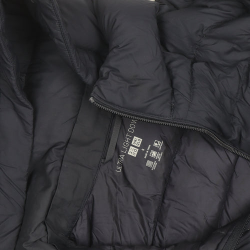 Uniqlo Men’s Blue Long Puffer Coat Hooded Down Jacket Size S