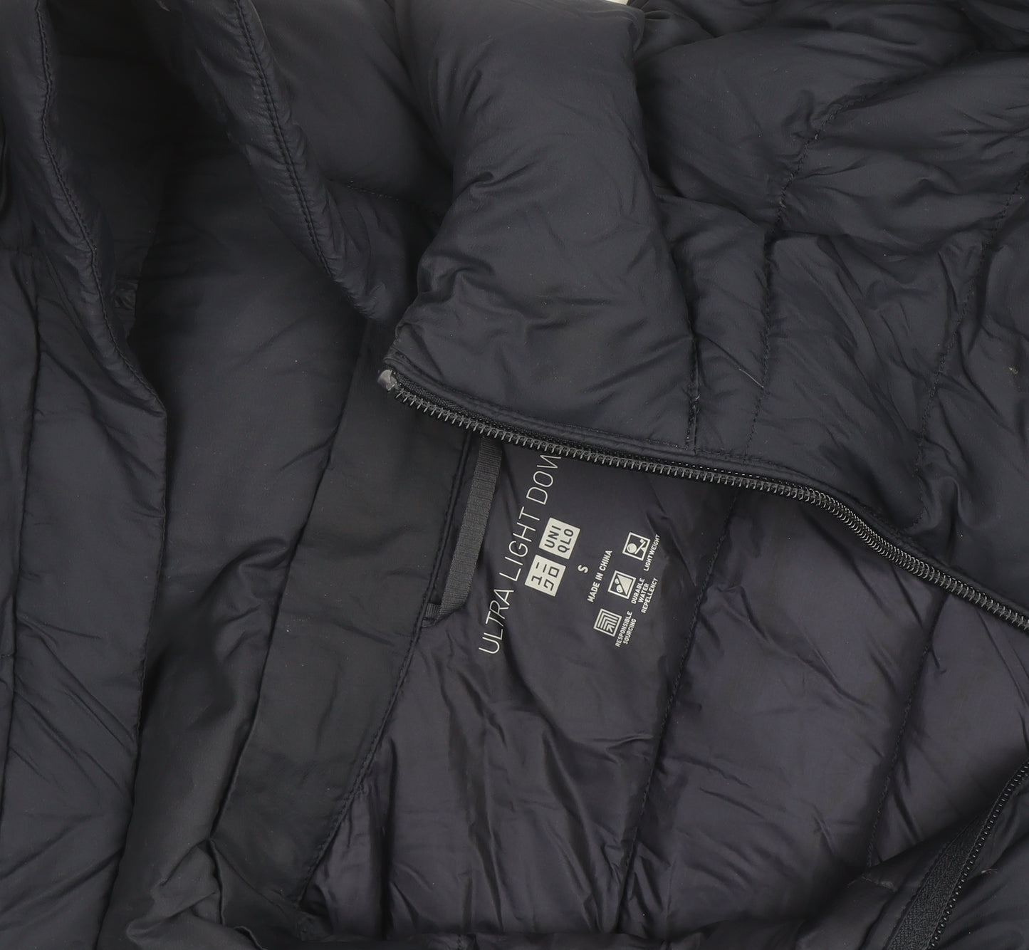 Uniqlo Men’s Blue Long Puffer Coat Hooded Down Jacket Size S