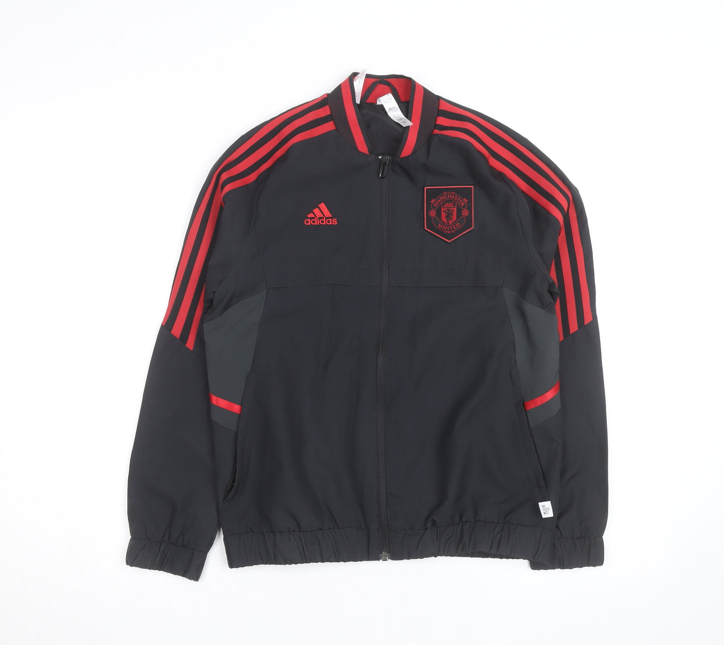 adidas Boys Black Manchester United Track Jacket 9-10 Years Full Zip