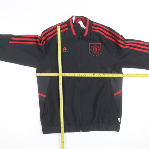 adidas Boys Black Manchester United Track Jacket 9-10 Years Full Zip