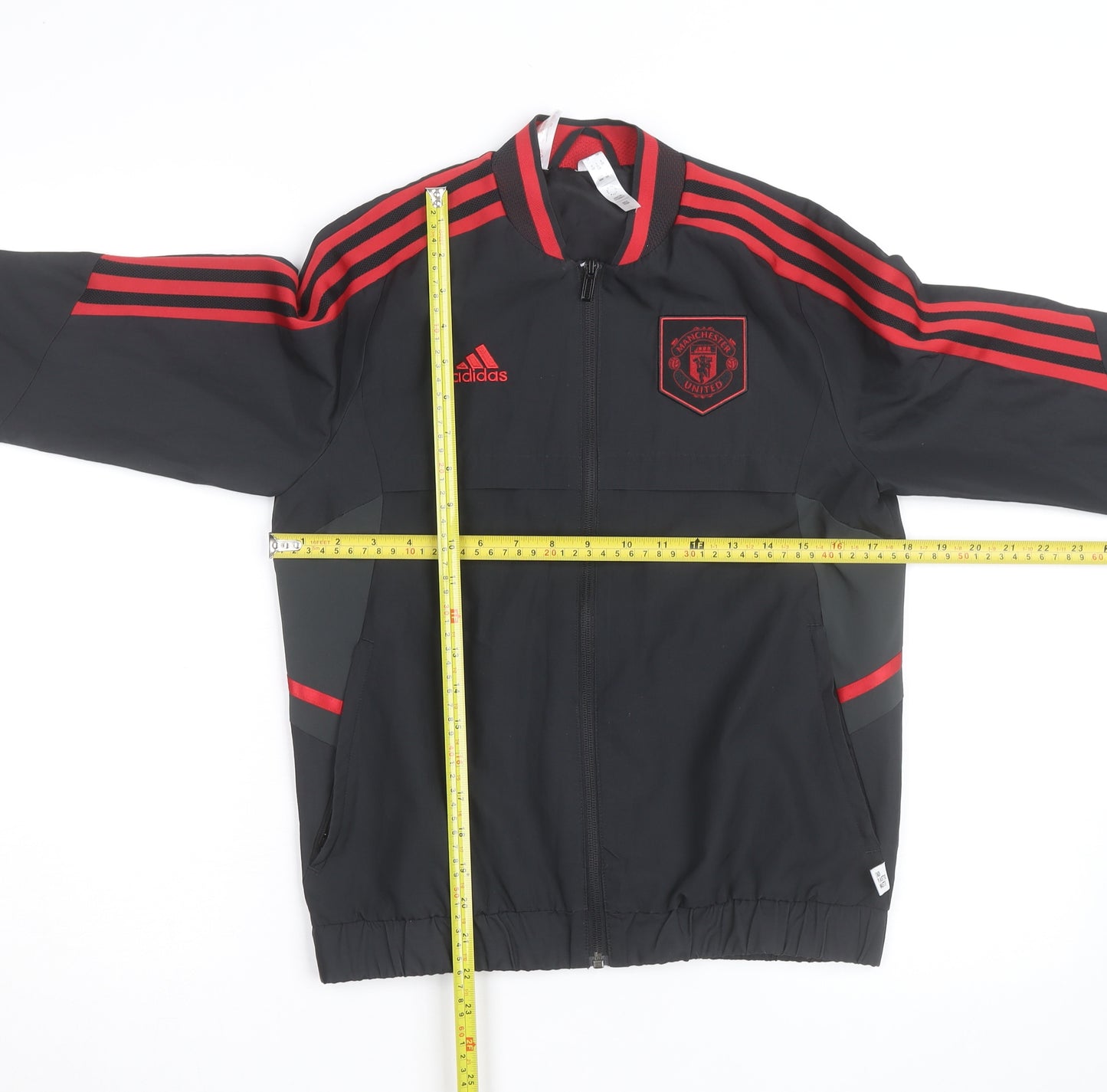 adidas Boys Black Manchester United Track Jacket 9-10 Years Full Zip