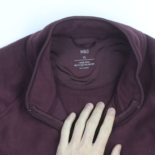Marks and Spencer Men’s Brown XL Fleece Full Zip Activewear Jacket