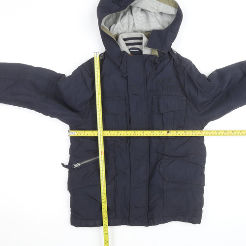 Timberland Boys Blue Hooded Parka Coat 8 Years Waterproof Winter Jacket