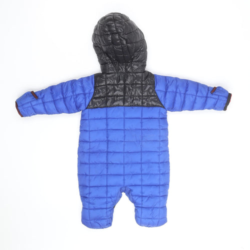 Nike Unisex Baby Blue Puffer Snowsuit 0-3 Months Hooded Winter Suit