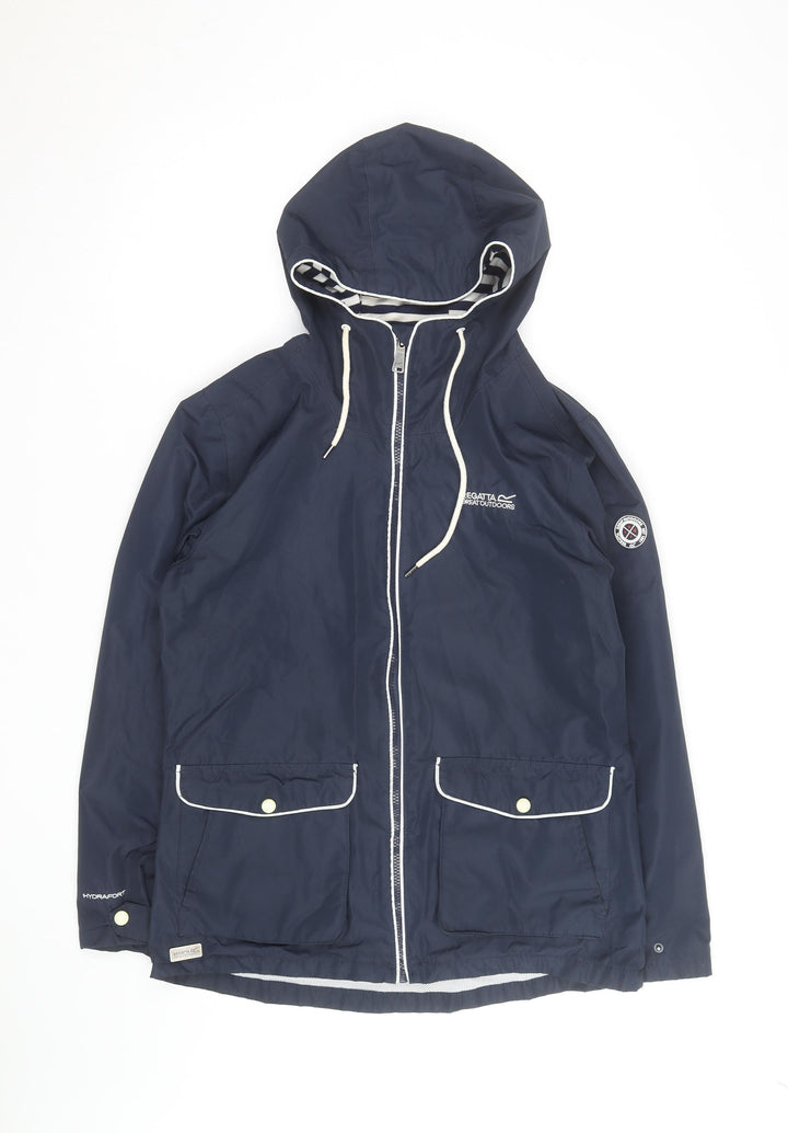 Regatta Women’s Blue Waterproof Hooded Rain Jacket Size 12