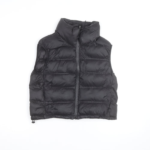 Zara Women's Black Puffer Down Waistcoat M Short Quilted Vest