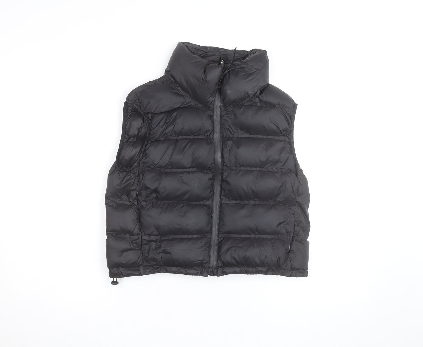 Zara Women's Black Puffer Down Waistcoat M Short Quilted Vest