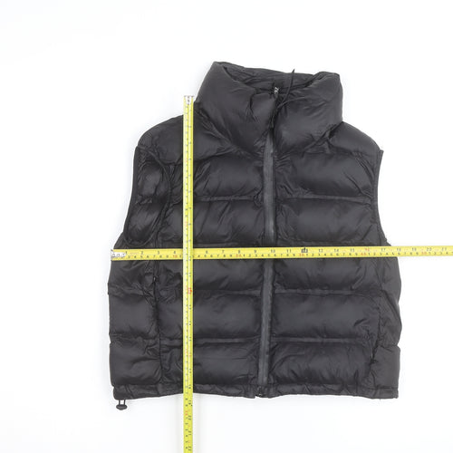 Zara Women's Black Puffer Down Waistcoat M Short Quilted Vest