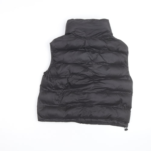Zara Women's Black Puffer Down Waistcoat M Short Quilted Vest