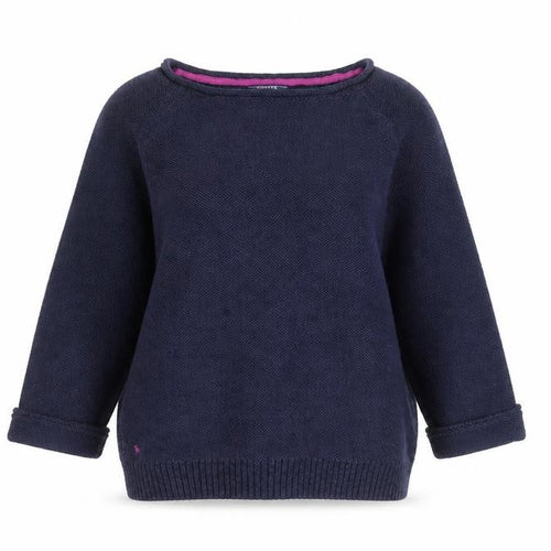 Joules Women's Blue Cotton Crew Neck Knit Jumper Size 12
