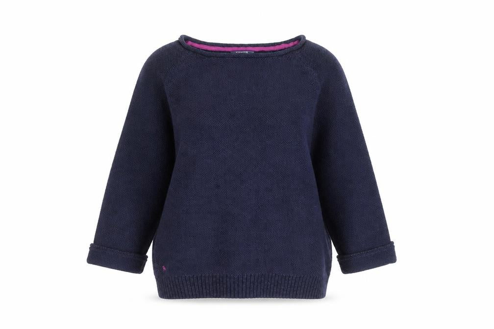 Joules Women's Blue Cotton Crew Neck Knit Jumper Size 12