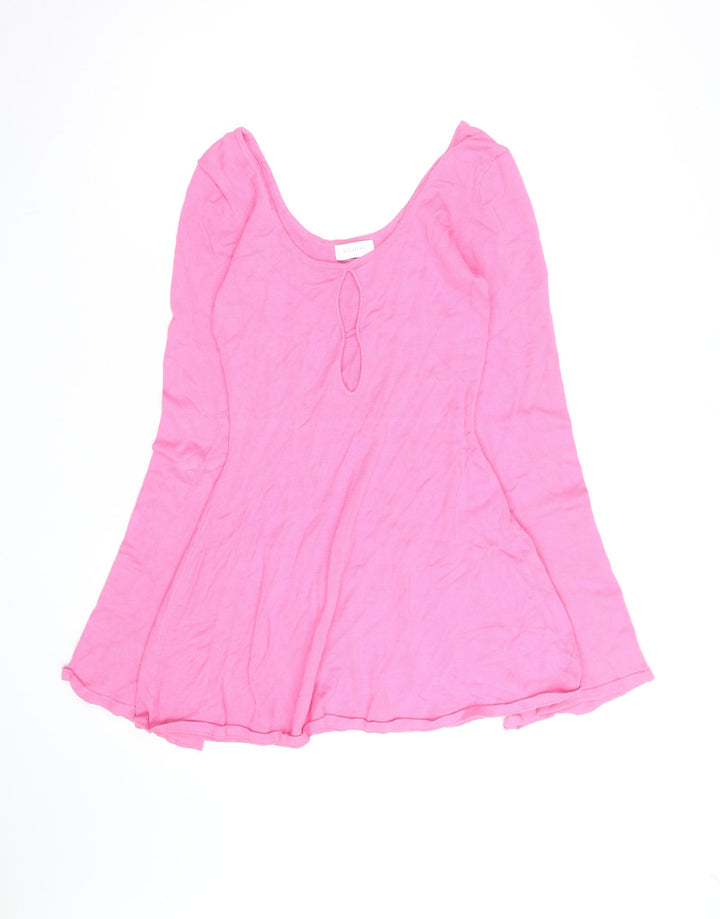 Meshki Women Pink Fit & Flare Knit Dress Size S Casual Party