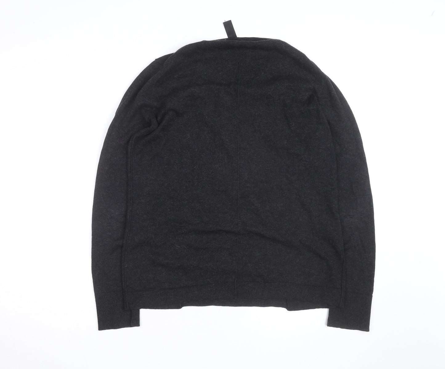 The White Company Women’s Black Wool Button Shoulder Jumper Size L