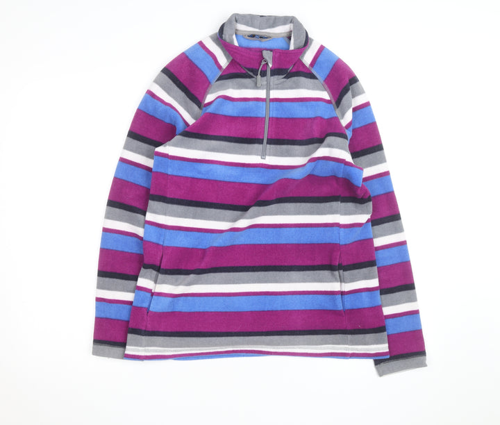 Cotton Traders Men's Multicoloured Fleece 1/2 Zip Striped Sweatshirt S