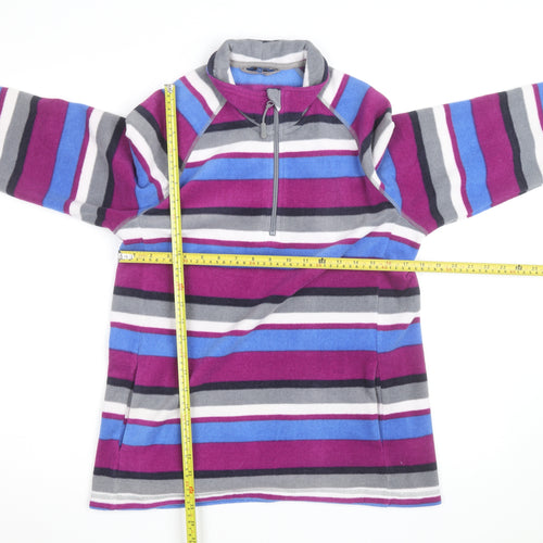 Cotton Traders Men's Multicoloured Fleece 1/2 Zip Striped Sweatshirt S