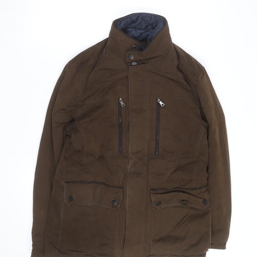 Marks and Spencer Men's Brown Parka Jacket S Regular Fit Lined