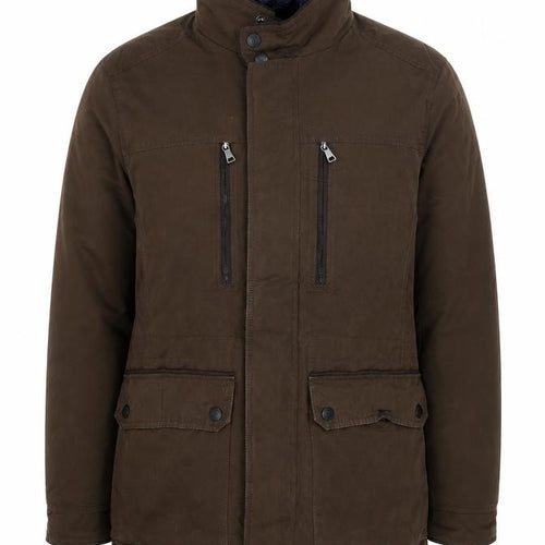 Marks and Spencer Men's Brown Parka Jacket S Regular Fit Lined